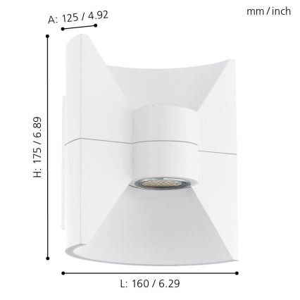 Eglo 93367 - LED nástenné svietidlo REDONDO Biela 2xLED-SMD/2,5W/230V