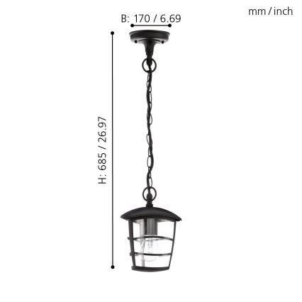 Eglo - LED Vonkajší luster 1xE27/8,5W/230V IP44