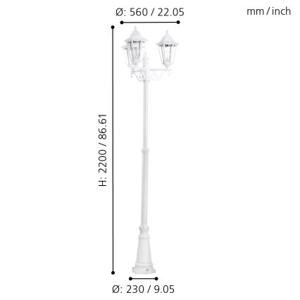Eglo - Vonkajšia lampa E27/3X60W/230V
