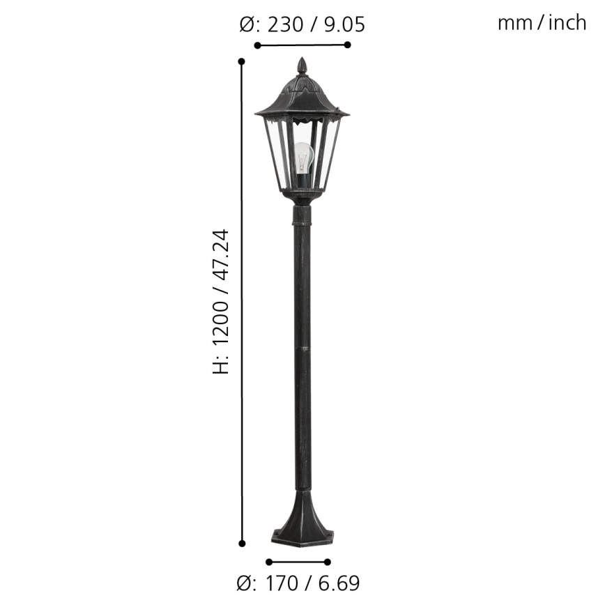 Eglo - Vonkajšia lampa 1xE27/60W/230V IP44