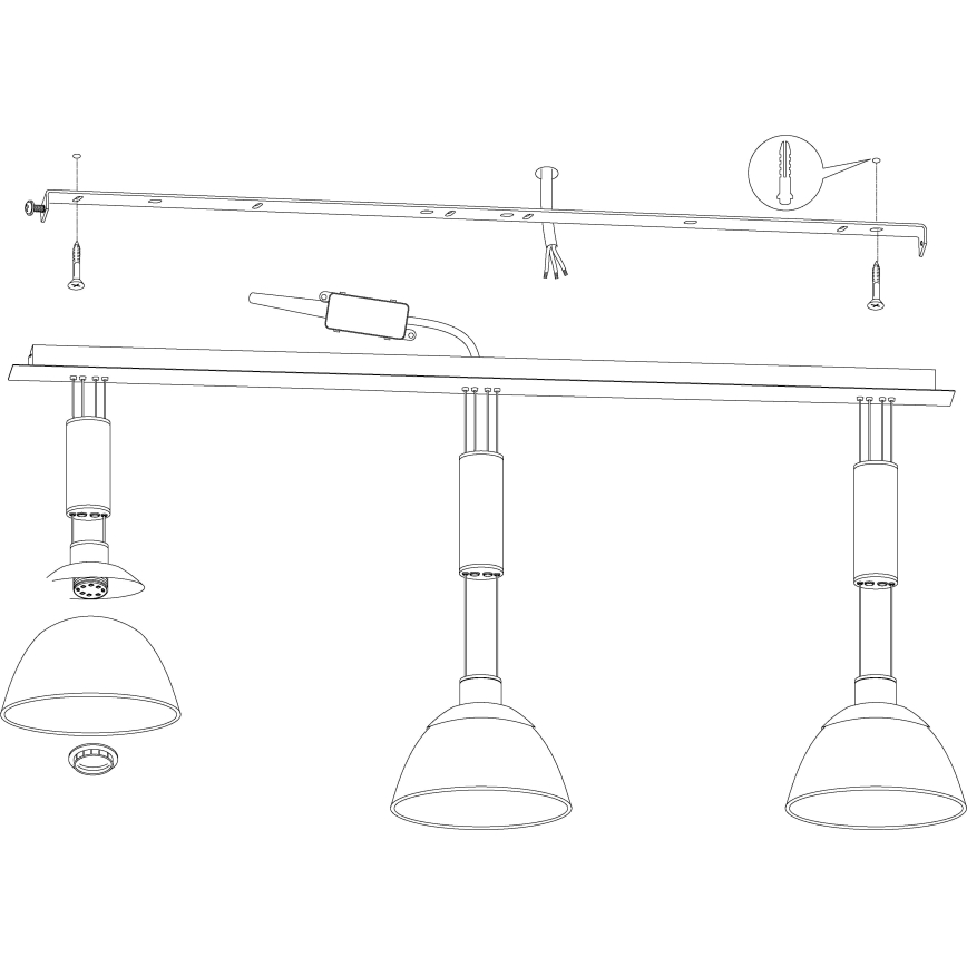 Eglo 93468 - LED závesné svietidlo MONTEFIO 3xLED/6W/230V