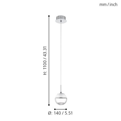 Eglo - LED závesné svietidlo 1xLED/5W/230V