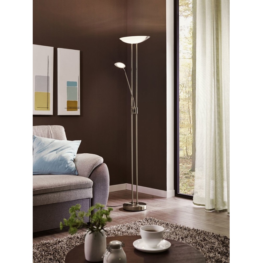 Eglo - LED Stmievateľná stojacia lampa LED/20W + LED/2,5W bronzová