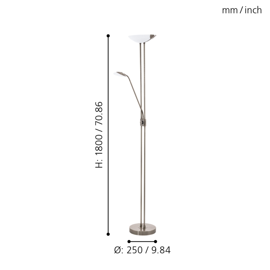 Eglo - LED Stmievateľná stojacia lampa LED/20W + LED/2,5W bronzová