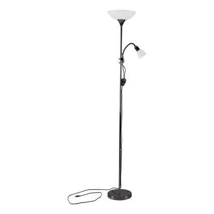 Eglo - Stojacia lampa 1xE27/60W/230V + 1xE14/25W/230V čierny chróm