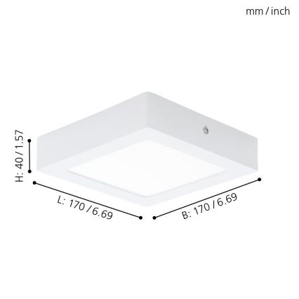 Eglo 94073 - LED stropné svietidlo FUEVA 1 LED/10,95W/230V