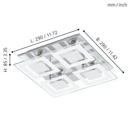 Eglo - LED stropné svietidlo 4xGU10-LED/3W/230V