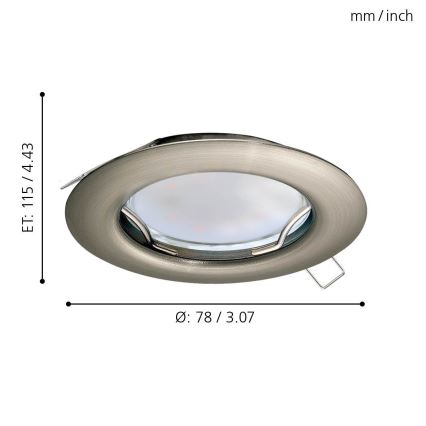 Eglo - SADA 3x LED Podhľadové svietidlo PENETO 3xGU10-LED/3W/230V