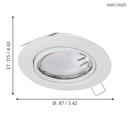 Eglo - LED Podhľadové svietidlo 1xGU10-LED/5W/230V