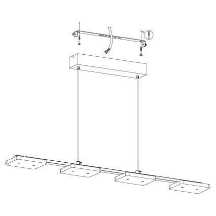 Eglo - LED závesné svietidlo 4xLED/4,5W/230V