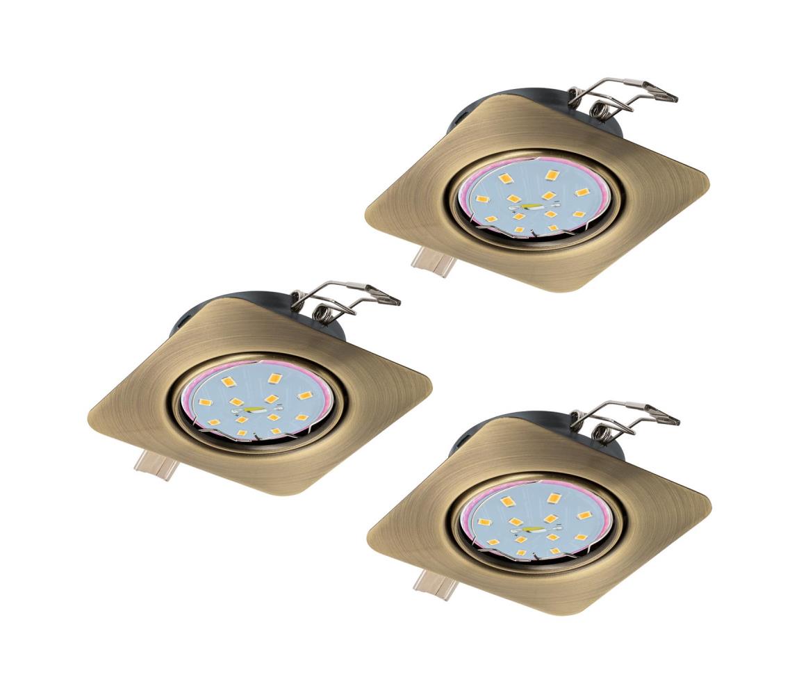 Eglo 94269 - SADA 3x LED podhľadových svietidiel PENETO 3xGU10-LED/5W/230V 94269