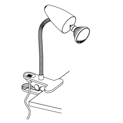 Eglo - LED Lampa so štipcom 1xGU10-LED/3W/230V