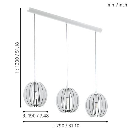 Eglo 94444 - Luster COSSANO 3xE14/40W/230V