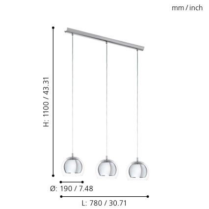 Eglo - Luster 3xE27/60W/230V