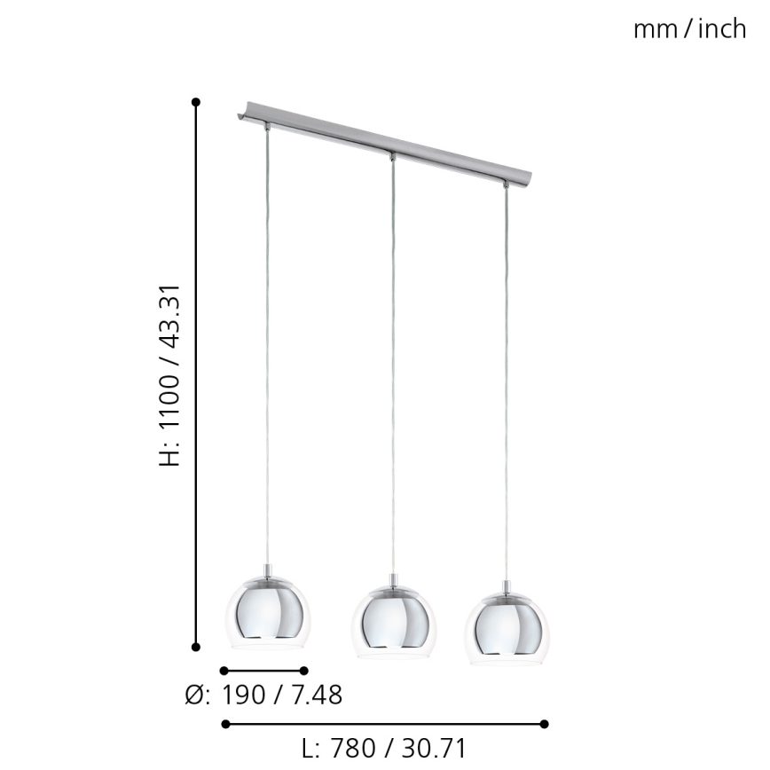 Eglo - Luster 3xE27/60W/230V