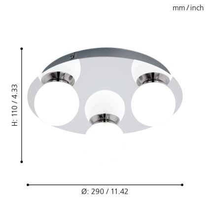 Eglo - LED Kúpeľňové svietidlo 3xLED/3,3W/230V IP44