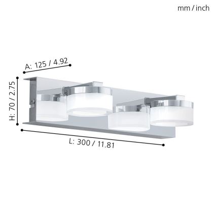 Eglo - LED kúpeľňové nástenné svietidlo 2xLED/4,5W/230V IP44