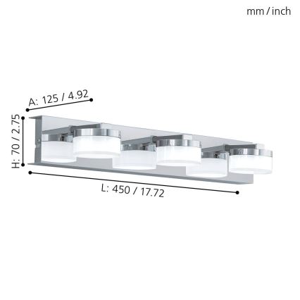 Eglo - LED kúpeľňové nástenné svietidlo 3xLED/4,5W/230V IP44