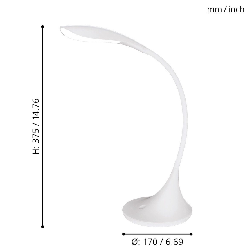 Eglo - LED stmievateľná stolná lampa 1xLED/4,5W/230V biela