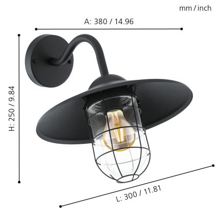 Eglo - Vonkajšie svietidlo 1xE27/60W/230V IP44