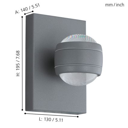 Eglo - LED Vonkajšie svietidlo 2xLED/3,7W/230V IP44