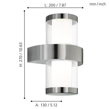 Eglo - Vonkajšie nástenné svietidlo 2xLED/3,7W/230V IP44