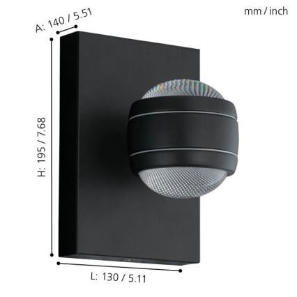 Eglo - LED Vonkajšie svietidlo 2xLED/3,7W/230V IP44
