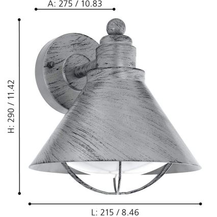 Eglo 94859 - Vonkajšie svietidlo BARROSELA 1xE27/40W/230V IP44