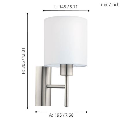 Eglo - Nástenné svietidlo 1xE27/60W/230V