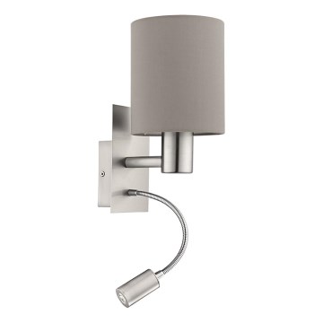 Eglo 94931 - LED nástenné svietidlo PASTERI 1xE27/60W + LED/2,4W Eglo 94931 - LED nástenné svietidlo PASTERI 1xE27/60W + LED/2,4W