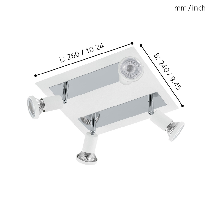 Eglo 94962 - LED Bodové svietidlo SARRIA 4xGU10-LED/5W/230V