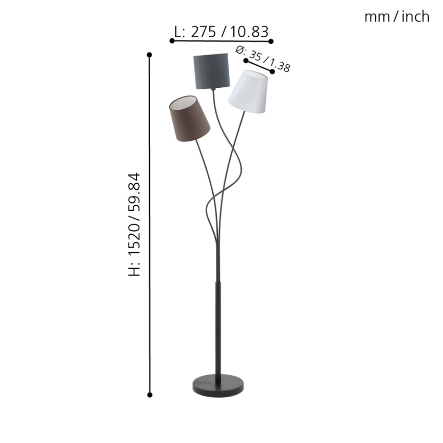 Eglo - Stojaca lampa 3xE14/40W/230V