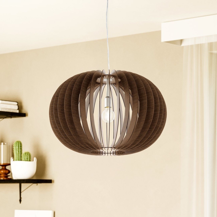 Eglo 95026 - Závesný luster na lanku STELLATO 1xE27/60W/230V pr. 70 cm hnedý