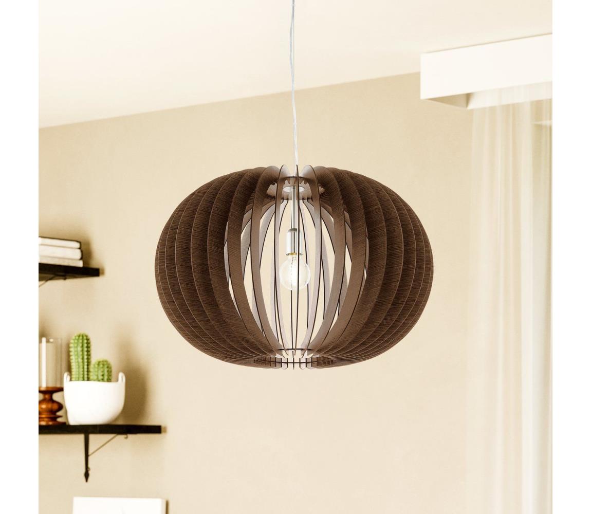 Eglo 95026 - Závesný luster na lanku STELLATO 1xE27/60W/230V pr. 70 cm hnedý 95026