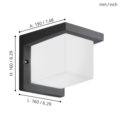 Eglo - Vonkajšie nástenné svietidlo LED/10W/230V