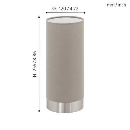 Eglo - Stmievateľná stolná lampa 1xE27/40W/230V taupe