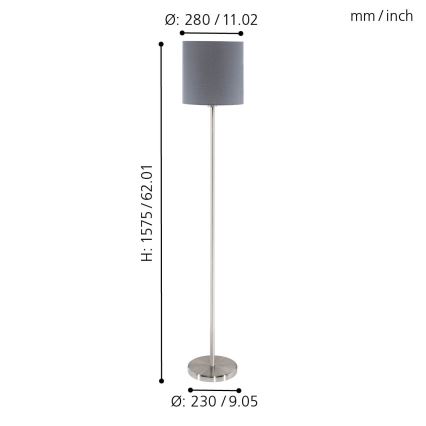 Eglo - Stojacia lampa 1xE27/60W/230V