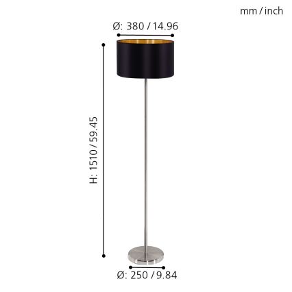 Eglo - Stojacia lampa 1xE27/60W/230V