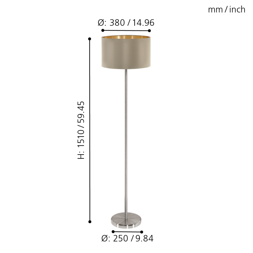 Eglo - Stojacia lampa 1xE27/60W/230V taupe