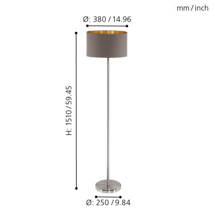 Eglo - Stojacia lampa 1xE27/60W/230V