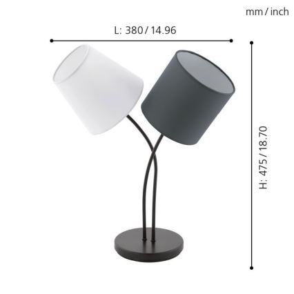 Eglo - Stolná lampa 2xE14/40W/230V