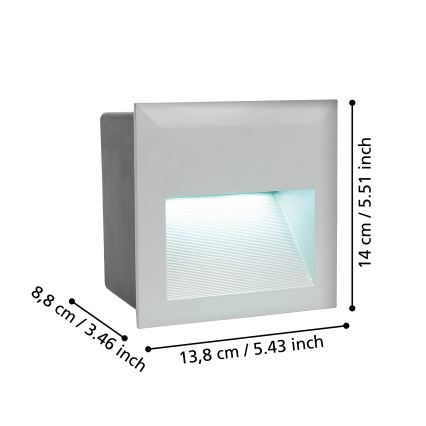 Eglo - LED Vonkajšie orientačné svietidlo 1xLED/3,7W/230V IP65