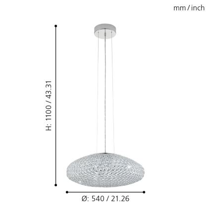 Eglo - Luster na lanku 3xE27/60W/230V