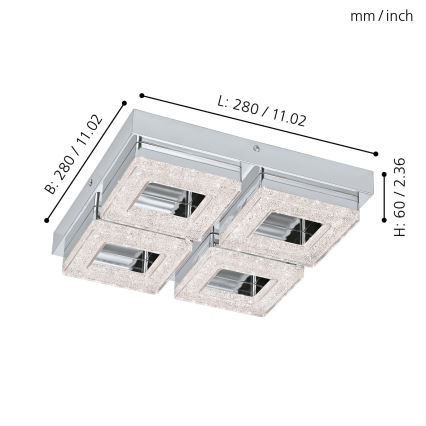 Eglo - LED Stropné svietidlo 4xLED/4W/230V