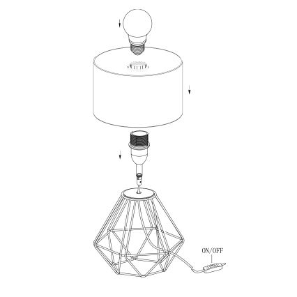 Eglo - Stolná lampa 1xE14/60W/230V