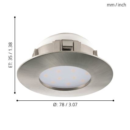 Eglo - SADA 3x LED podhľadové svietidlo PINEDA 1xLED/4,9W/230V