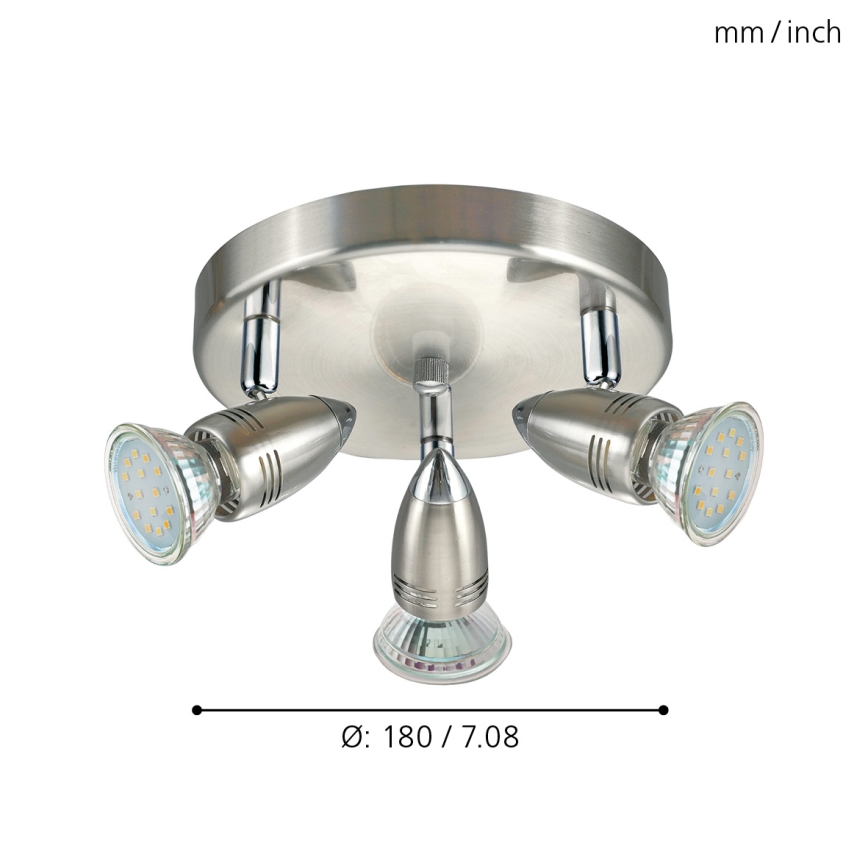 Eglo - LED Bodové svietidlo LED 3xGU10-LED/3W/230V