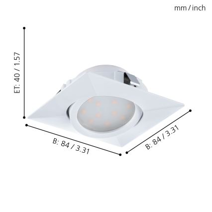 Eglo - SADA 3x LED podhľadové svietidlo PINEDA 1xLED/4,9W/230V