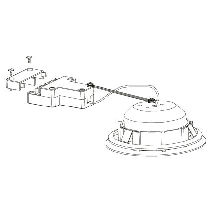 Svietidlo sa skladá z kruhového telesa s držiakom a pripojeného elektronického bloku s káblom. Blok sa pripája k telesu pomocou skrutiek. Súčasťou sú aj dva samostatné skrutky a držiak pre montáž.
