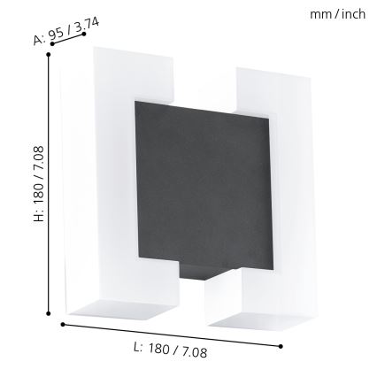 Eglo - LED Vonkajšie nástenné svietidlo 2xLED/4,8W